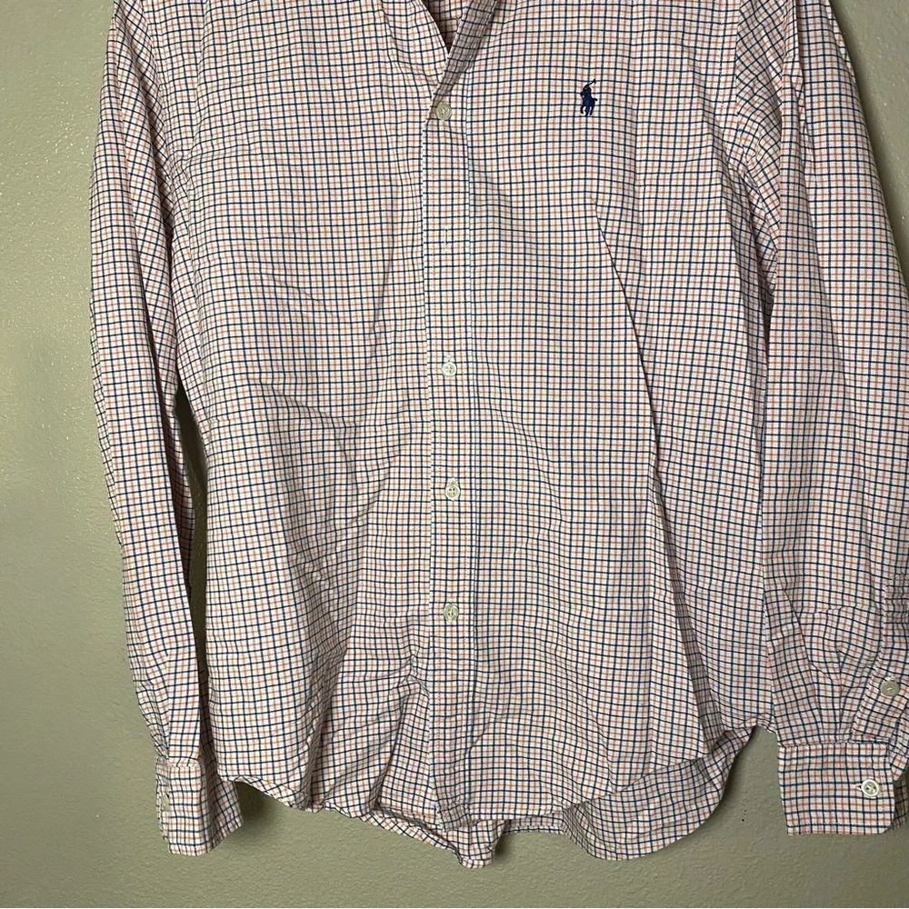 Polo by Ralph Lauren Men's Blue Orange Stripped Shirt Size 18-20 XL preppy